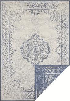 In- & Outdoor Wendeteppich Cebu Blau Creme - 200x290x0,5cm