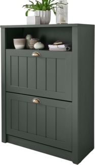 Schuhschrank Forres in grün Landhaus 80 x 112 cm