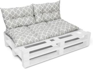 Amilian Stuhlkissen - Bankauflage - Gartenbankauflage - 60x120cm + 2 x 40x60cm, 3er Set - Gartenbankauflage - Pallettensitzkissen - Bankkissen