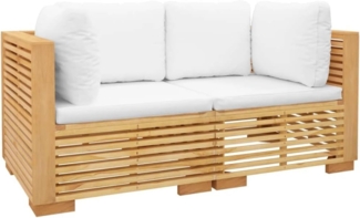 vidaXL Garten-Ecksofas mit Kissen 2 Stk. Massivholz Teak 3100863