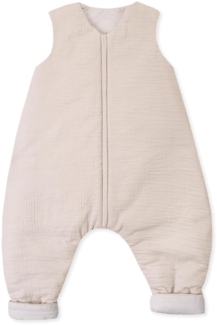 Julius Zöllner Schlafoverall Jumper gefüttert Musselin, warme Füllung 2,5 TOG, waschbar bei 40°C, Made in Germany, OEKO TEX Standard 100, sand, Gr. 104