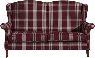 Verita Sofa 2,5-Sitzer Flachgewebe Rot Buche Nussbaumfarben