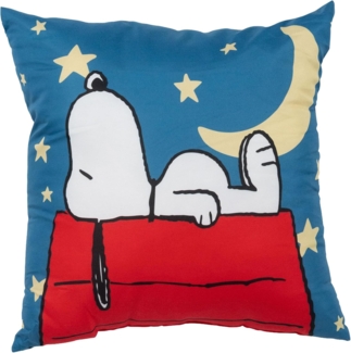 United Labels® Dekokissen Peanuts Snoopy Kissen Mond & Sterne Plüsch Zierkissen 40 x 40 cm