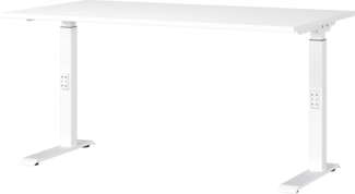 Germania Schreibtisch 7904-84, in Weiß, me. höheneinst, 140 x 91 x 80 cm (BxHxT)