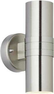 BRILLIANT Lampe, Hanni Außenwandleuchte 2flg Up/Down edelstahl, Edelstahl, 2x PAR51, GU10, 18W,Reflektorlampen (nicht enthalten)