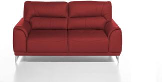 Mivano 2-Sitzer Couch Frisco / 2er Ledercouch in Kunstleder passend zum Sessel und 3er Sofa Frisco / Sofagarnitur / 166 x 92 x 96 / Rot