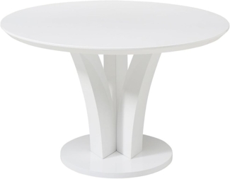 Vente-unique - Esstisch rund - 4 Personen - MDF - Weiß lackiert - VIALETA
