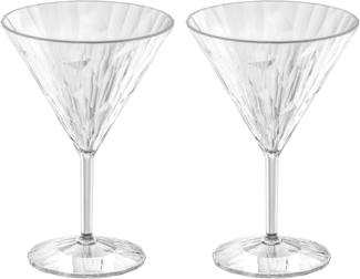 Koziol Superglas 2er-Set Club No. 12, Cocktailgläser, Martinigläser, Kunststoff, Crystal Clear, 250 ml, 4419535