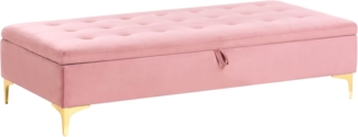 Aufbewahrungshocker ABERDEEN Samtstoff Rosa