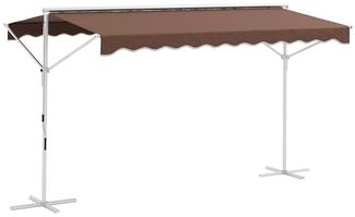 Outsunny Markise 4 x 3 m Standmarkise mit Faltarm Kurbel (Gartenmarkise, 1-St, Verstellbarer Sonnenschutz) für Garten, Balkon, Polyester, Kaffee