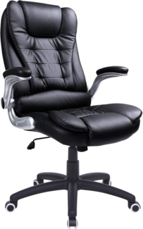 Songmics Racing Stuhl Bürostuhl Gaming Stuhl Chefsessel Drehstuhl PU, schwarz, OBG51B