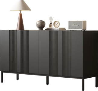 SOFTWEARY Sideboard Breite 145 cm (145/41,5/80 cm), Wohnzimmerschrank, Mehrzweckschrank, matt