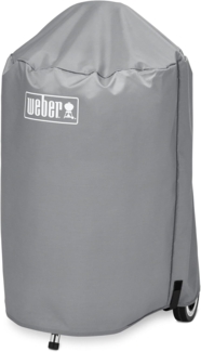 Weber Grillabdeckhaube für Ø 47cm Holzkohlegrills, atmungsaktiv UV- & wasserbeständig, Schutz for Wind & Wetter, mit Klettverschluss zum Befestigen, Tragbar & leicht, Grillcover - Grau (7175)