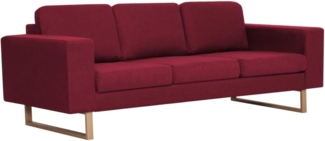 vidaXL 3-Sitzer-Sofa Stoff Weinrot [281394]