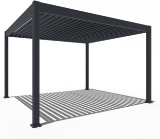 Weide E-Deluxe | elektrische Pergola mit LED | Voll Aluminium | 3,6 x 4 M | motorisiertes Lamellendach anthrazit