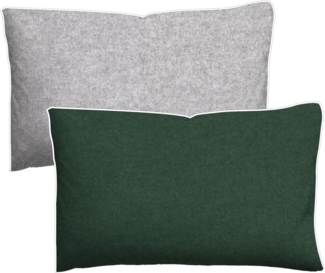biberna Melange-Flanell Kissenbezug 0840500 MELANGE UNI, dunkelgrün, 1x 40x80 cm
