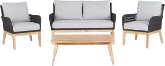 Lounge Set mit Tisch MERANO Akazienholz Grau