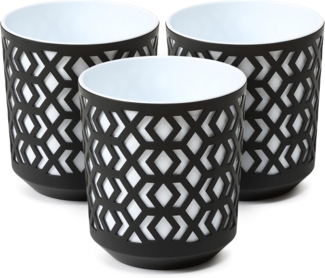 KONZEPT Blumentopf Übertopf Ø 14cm, 3er Pflanzentopf Set für Zimmerpflanzen aus Plastik (1 St), ideal für Zimmerpflanzen, Orchideen, Kräuter und Sukkulenten