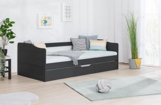 Sofabett mit Auszug Melinda Kiefer massiv-anthrazit