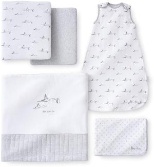 Silver Cross Unisex Jersey Babybettwäsche New Baby Pack, grau/weiß, 2 kg