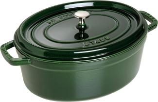 Staub La Cocotte Cocotte 33 cm, oval, Basilikum-Grün, Gusseisen