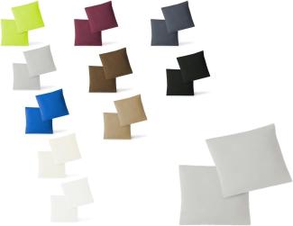 Jersey Kissenbezug, 2er Set, Silber, 40x40 cm