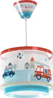 DALBER Kinderleuchte Pendelleuchte POLIZEI Deckenleuchte Kinderzimmer Kinderlampe, Blau, 26. 5x26. 5x21 cm