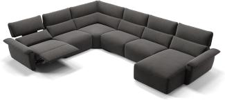 Sofanella Merida Wohnlandschaft Polsterecke Stoffsofa Sofa in Dunkelgrau