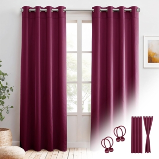 Cozyor Verdunkelungsvorhang Set mit 2x Vorhang + 2x Magnethalter + wahlweise mit Stange, Ösen (2 St), verdunkelnd, Mikrofaser Polyester, Gardinen Thermo Vorhang 240x135 Wohnzimmer, Schlafzimmer, Kinderzimmer