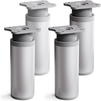 sossai® Möbelfuß Runde Schrankfüße, 4er & 8er Set, höhenverstellbar, (4-St), Design: Aluminium