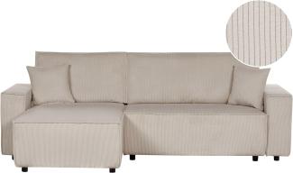 Schlafsofa ABACKA Beige Cord Rechtsseitig