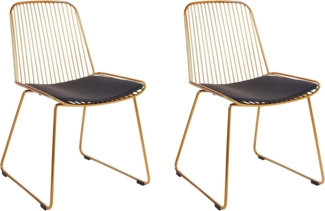 Esszimmerstuhl 2er Set PENSACOLA Metall Gold