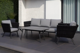 REANA Rope Alu Lounge Gartenmöbel Set Sitzgruppe grau