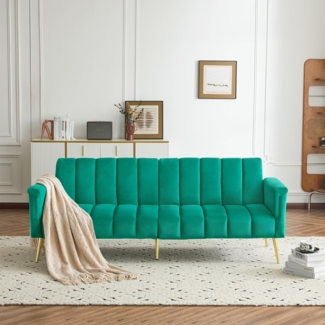 SOFTWEARY Schlafsofa 2-Sitzer mit Bettfunktion, verstellbare Armlehnen und Rückenlehne