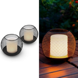 Navaris LED Solarleuchte Navaris 2x LED Solar Gartenkerze - Kerzenschein Flackereffekt -