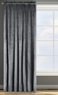 Samtvorhang Velours Vorhänge zum Wohnzimmer Prachtvoll Elegant graphit 140x270 cm Kräuselband