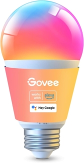 Govee Smart Glühbirne E27, 1000LM RGBWW Led Lamp App dimmbar, Wi-Fi & Bluetooth Smart Bulbs 9W, 54 Szenen, 16 Millionen DIY-Farben, Kompatibel mit Alexa & Google Assistant, 1 Stück