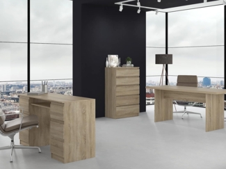 CDF Kommode Malwa M5 | Farbe: Eiche Sonoma | Schrank für Dokumente, Kleinigkeiten | Ideal für Wohnzimmer, Schlafzimmer, Kinderzimmer, Jugendzimmer und Büro | 5 geräumige Schubladen
