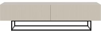 Selsey Veldio - TV-Lowboard 2-türig, Greige mit schwarzem Metallgestell, 175 cm