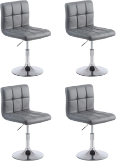 CLP 4er Set Lounger Palma V2 Kunstleder Lounger höhenverstellbar und drehbar, grau