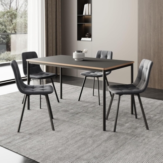 Essgruppe Lindesberg 5-teilig Dunkelgrau [en. casa]