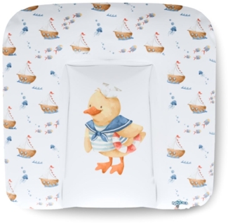 Kikido Wickelauflage 75x70 cm - Ente - Baby Wickelauflagen Wasserfest, Abwaschbar und Pflegeleicht - Wickelunterlage Weich Tragbare, Leicht zu Reinigen - OEKO-TEX - Universal-Wickelauflage 75x70