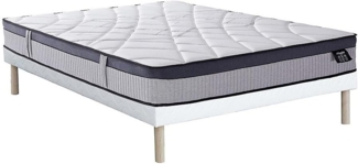 Vente-unique - Set aus Bettgestell + Matratze - 140 x 190 cm - Hybridmatratze - 5-Zonen-Taschenfederkern & Memory Schaum - Stärke 30 cm - PATNOS von YSMÉE