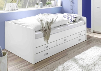 Tandemliege ALASKA Kojenbett weiß Jugendbett Kinderbett