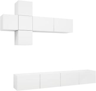 vidaXL 7-tlg. TV-Schrank-Set Weiß Spanplatte [3078709]