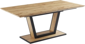 Vente-unique - Esstisch ausziehbar - 6 bis 10 Personen - MDF & Metall - Holzfarben & Schwarz - VITENO