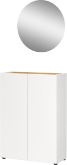 Germania 2-TLG. Garderoben-Set 9050-513 GW-Alviano, in Weiß/Navarra-Eiche-Nb, mit grifflosem Design, 74 x 200 x 33 cm (BxHxT)