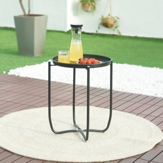 Tabletttisch Sandefjord Stahl 53x40 cm Schwarz [en. casa]