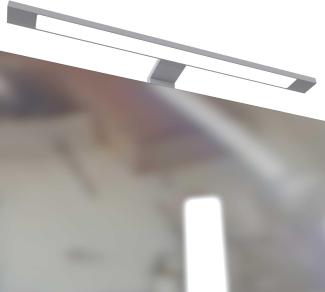 Bad-Set 4-tlg. 'Davos' Weiß, mit Aufbauleuchte, Hängeschrank und Unterschrank mit Fächern, Waschbecken links