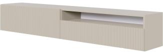 Selsey TV Schrank Board Sideboard Fernsehtisch Fernsehschrank 175 cm Hängend Mit Offenem Fach Gefräste Front Graubeige Veldio